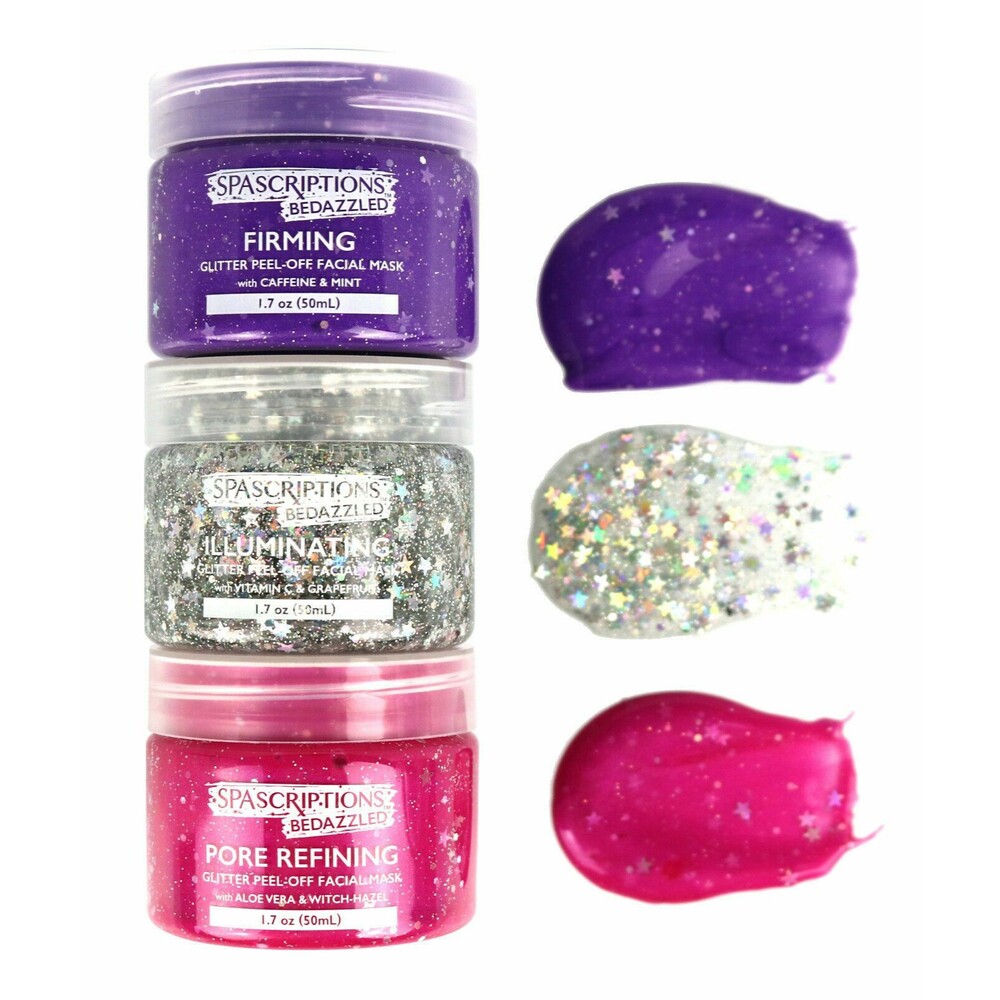 SPAScriptions BeDazzled Glitter Peel Off Face Mask Set Firming Illuminating Pore